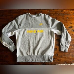 Nike Air Pullover Sweatshirt Men's Medium Gray Brushed Back Cotton Blend Crew